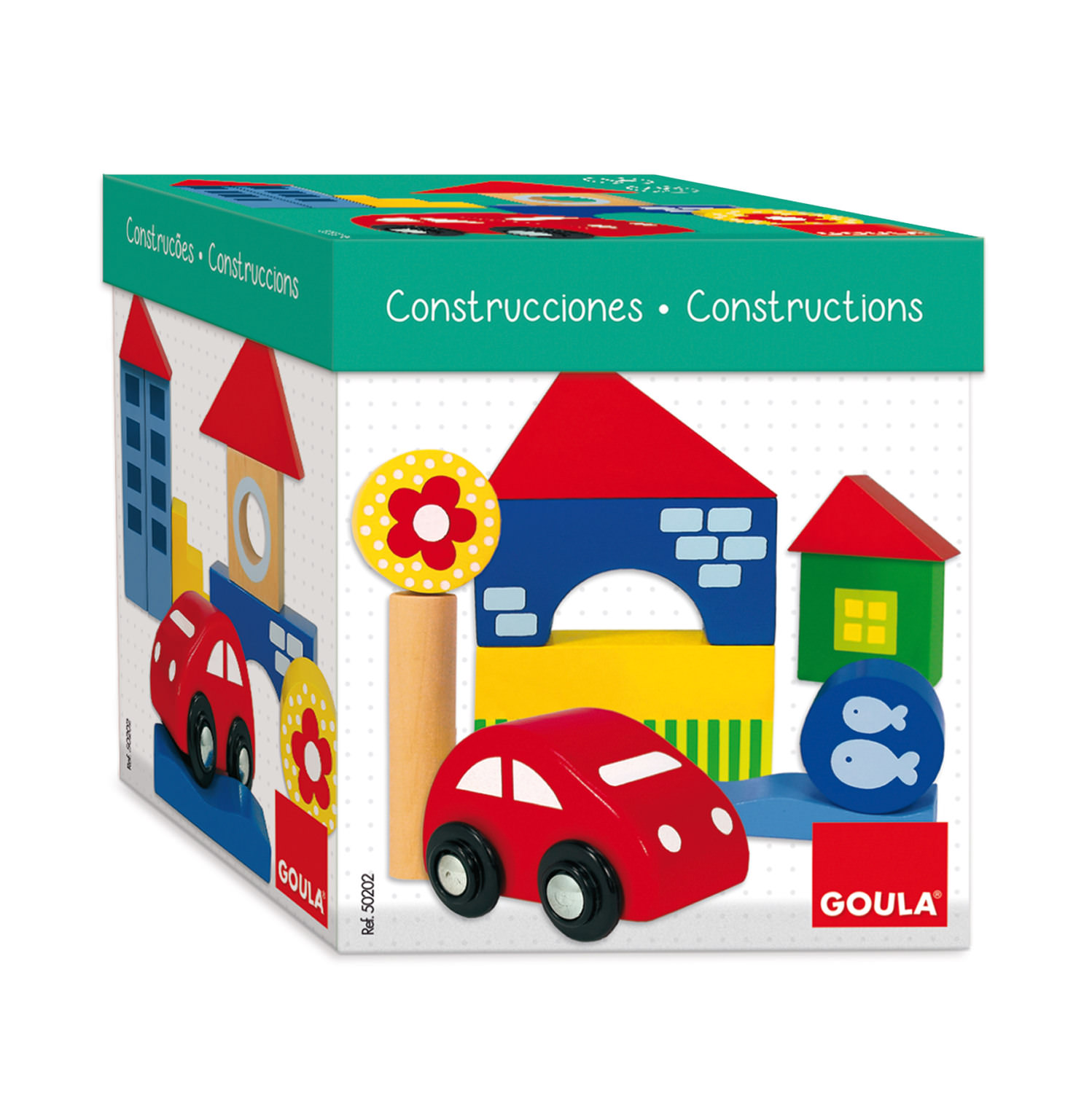 Goula Holzpuzzle Pfau – 9 Teile, 28x28 Cm, Für Kinder Ab 2 Jahren, Zum Farben Lernen